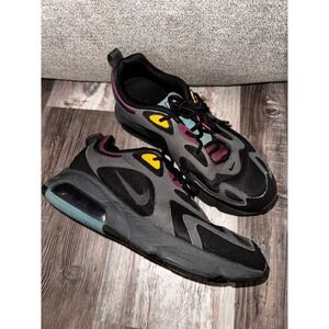 Nike Air Max‎ 200 Mens AQ2568 004 Black Grey Purple Yellow Sneakers Size 9.5